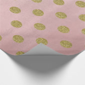 Papier Cadeau Soft Rose Pink Gold Parties scintillant Glam Parti (Coin)