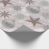 Papier Cadeau Soft Vintage Winter Ornaments & Snowflakes (Coin)