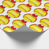 Papier Cadeau Softball avec boîte de Noël (Coin)
