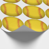 Papier Cadeau Softball jaune (Coin)
