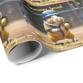 Papier Cadeau Softball Superstar : Le grand jeu du Cochon de Gui (Coin rond)