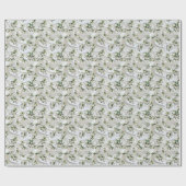 Papier Cadeau Soie blanche luxueuse et fluide et roses blanches. (Plat)