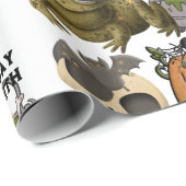 Papier Cadeau Soignée Halloween Anniversaire Fille Nom Fête (Coin rond)