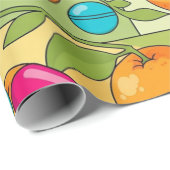 Papier Cadeau Soins de santé et pharmacie Oranges et vignes (Coin rond)