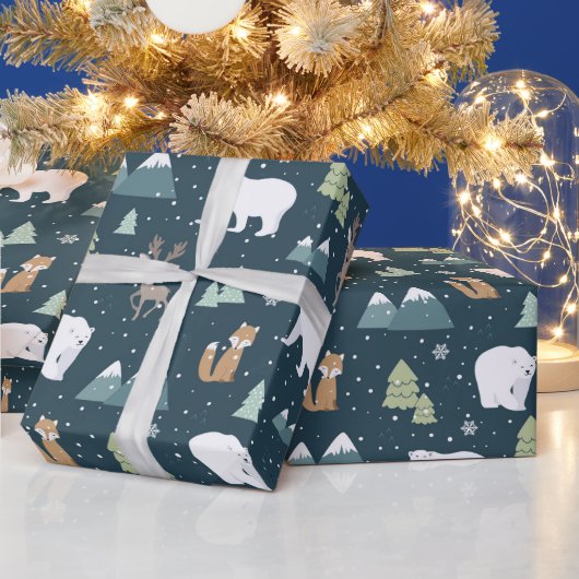 Papier Cadeau Soirée aux carreaux de bois (Vacances)