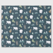 Papier Cadeau Soirée aux carreaux de bois (Plat)