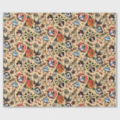 Papier Cadeau Soirée carrelée pour les amateurs de tatouage (Plat)