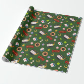 Papier Cadeau Soirée Casino | Vert (Déroulé)