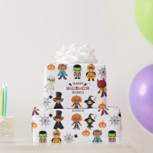 Papier Cadeau Soirée Costume d'Halloween pour les petits