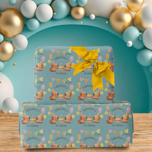 Papier Cadeau Soirée d'anniversaire de Capybara la plus douce ja