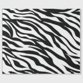 Papier Cadeau Soirée d'anniversaire en safari imprimé noir blanc (Plat)