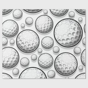 Papier Cadeau Soirée de golf en blanc