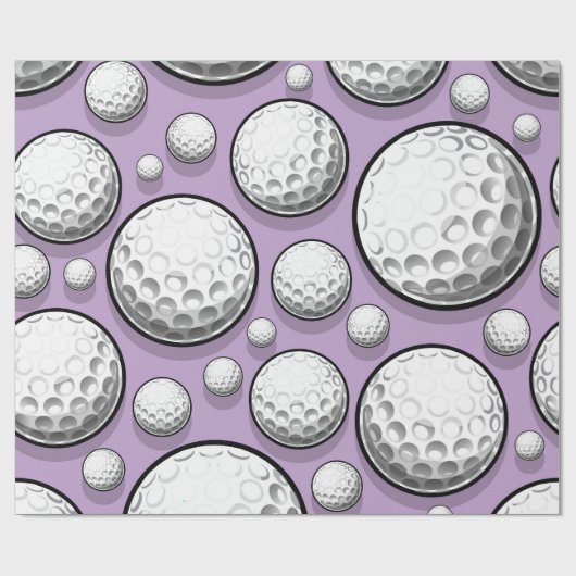 Papier Cadeau Soirée de Golf Violette (Plat)