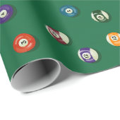 Papier Cadeau Soirée de jeu Billard Anniversaire Requin de Pisci (Coin rond)