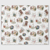 Papier Cadeau Soirée de Noël Cosy Petits à la maison Cadeau (Plat)