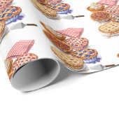 Papier Cadeau Soirée de partage de tarte (Coin rond)