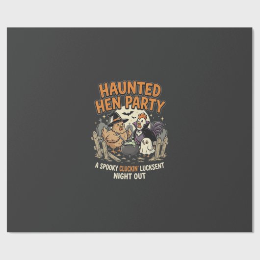 Papier Cadeau Soirée de poule hantée d'Halloween (Plat)