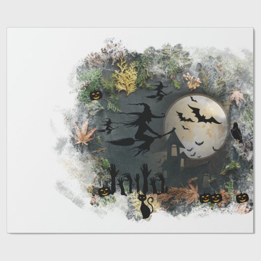 Papier Cadeau Soirée de Witch (Plat)
