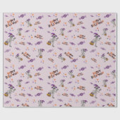 Papier Cadeau Soirée d'Halloween en costume mignon (Plat)