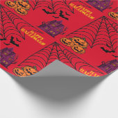 Papier Cadeau Soirée d'Halloween (orange) (Coin)