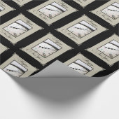 Papier Cadeau Soirée du Nouvel An sophistiquée, Noir et Tan (Coin)