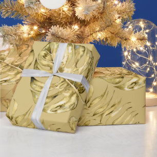 Papier Cadeau Soirée élégante à la feuille de monstère trop