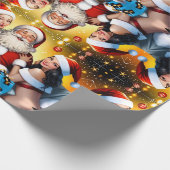 Papier Cadeau Soirée festive de Père Noël salée avec Noël (Coin)