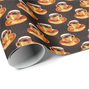 Papier Cadeau Soirée motif pour les amateurs de café carrelé