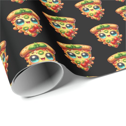 Papier Cadeau Soirée pizzeria carrelée (Coin rond)