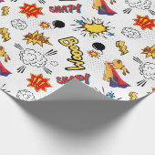 Papier Cadeau soirée super-héros carrelée (Coin)