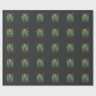 Papier Cadeau Sois vilain sauve le Père Noël drôle de Noël SVG