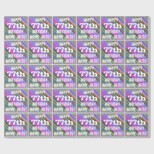 Papier Cadeau Soixante-dix-septième anniversaire vibrant et