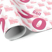 Papier Cadeau soixante-dixième Nom fait sur commande V30 de (Coin rond)