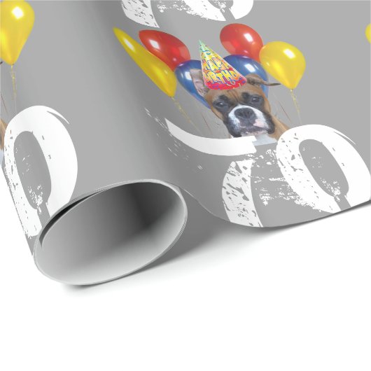 Papier Cadeau soixante-dixième Papier gris d'emballage cadeau de (Coin rond)