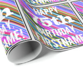 Papier Cadeau Soixante-quinzième anniversaire vibrant et coloré (Coin rond)