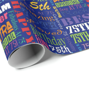 Papier Cadeau Soixante-quinzième monogramme personnalisé de f