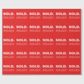 Papier Cadeau SOLD Real Estate Marketing | Minimalist Bold Red  (Plat)