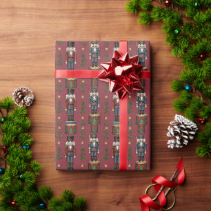 Papier Cadeau Soldat Casse-Noisette Classique et Tambour de Joue