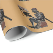 Papier Cadeau Soldat de hoplite du grec ancien - se reposant (Coin rond)