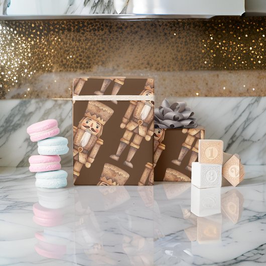 Papier Cadeau Soldat Tan Nutcracker Brown