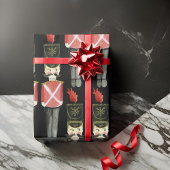 Papier Cadeau Soldats Noirs et Noirs de Casse-Noirs en uniforme