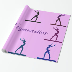 Papier Cadeau Solde de gymnastique poutre clair violet