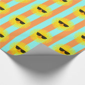 Papier Cadeau Soleil avec lunettes de soleil foncé sur les bande (Coin)