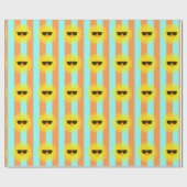 Papier Cadeau Soleil avec lunettes de soleil foncé sur les bande (Plat)