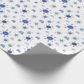 Papier Cadeau Soleil bohème et arcs-en-ciel en bleu (Coin)