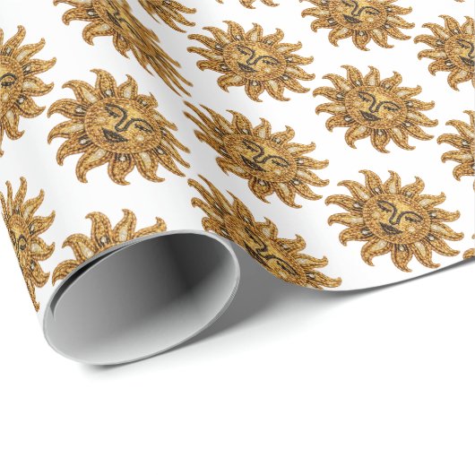 Papier Cadeau Soleil brodé (Coin rond)