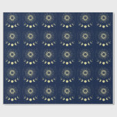 Papier Cadeau Soleil Céleste Phases de Lune Zodiaque (Plat)