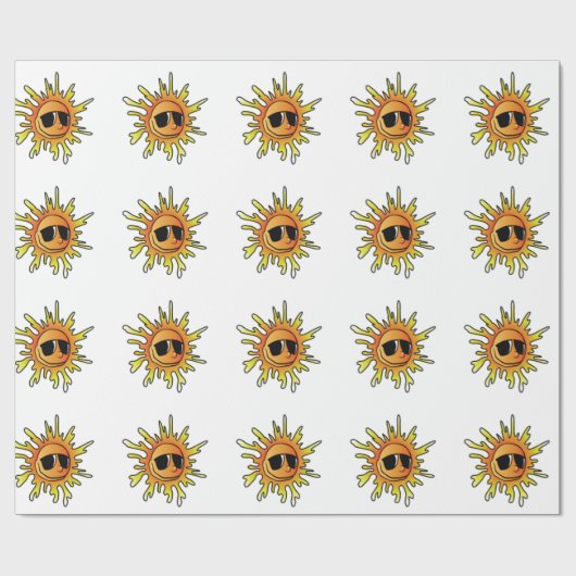 PAPIER CADEAU SOLEIL D'ÉTÉ FRAIS (Plat)