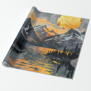 Papier Cadeau Soleil Doré Sur Montagnes Enneigées – Bohème Sauva