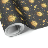 Papier Cadeau Soleil et étoiles (Coin rond)